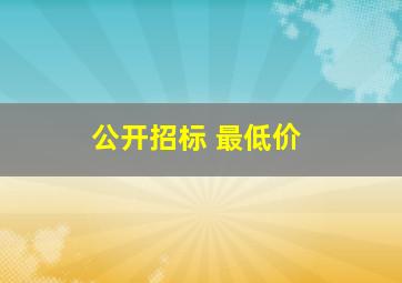 公开招标 最低价